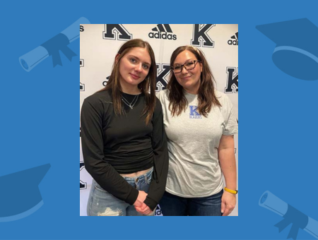 Graduating Senior Bria with CIS Site Coordinator Haley